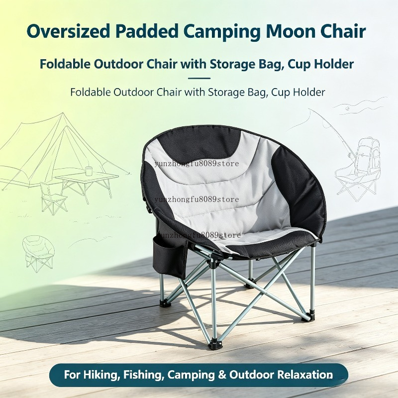Outdoor Oversized Camping Chair - Büyük Boy Dolgulu Kamp Ay Sandalyesi,