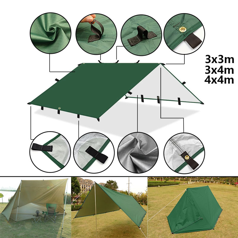 Waterproof Tarp Shelter - 4x4m 4x3m 3x3m 19 asmak puan