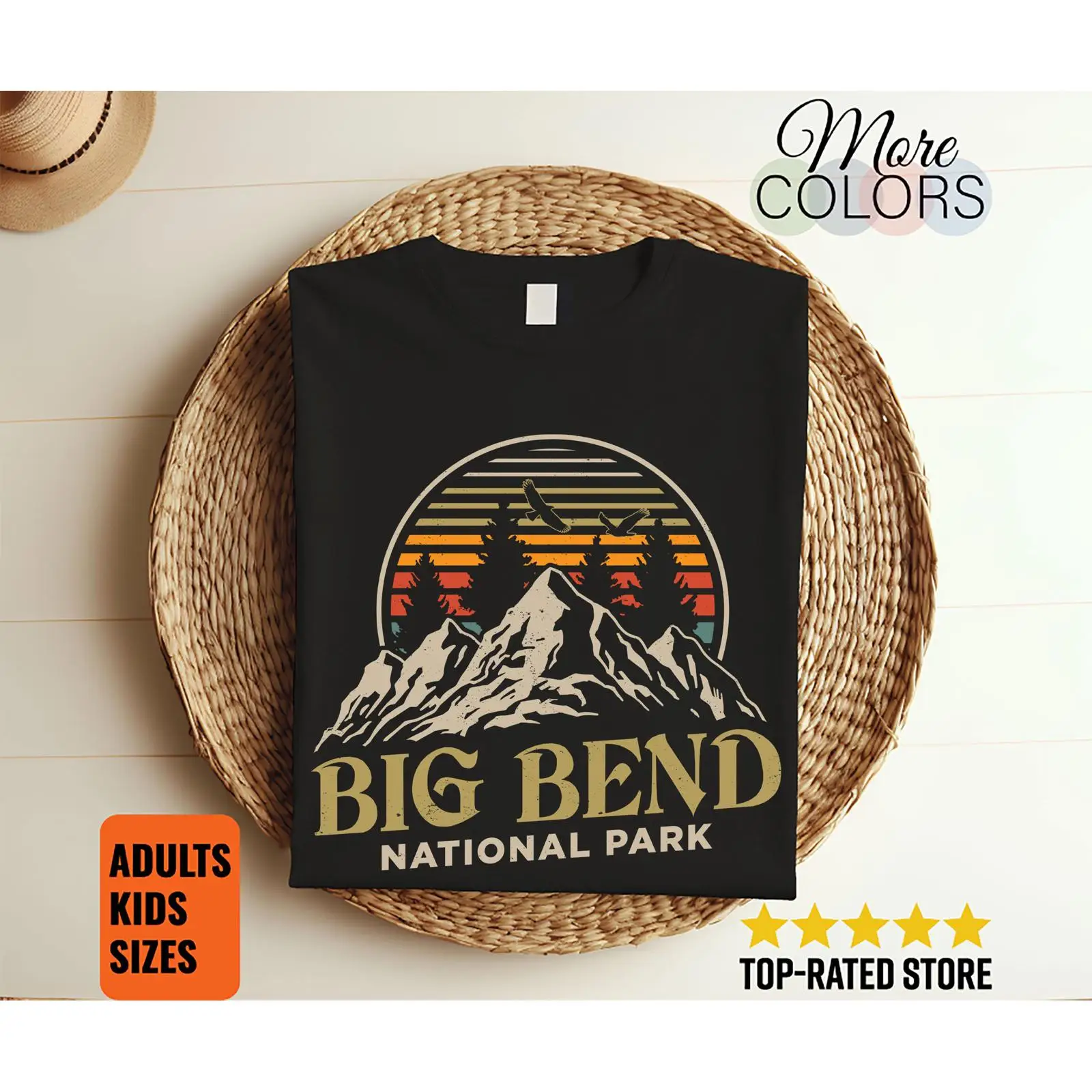 Outdoor Camping In Texas - Vintage Big Bend Ulusal Parkı Tişörtü,