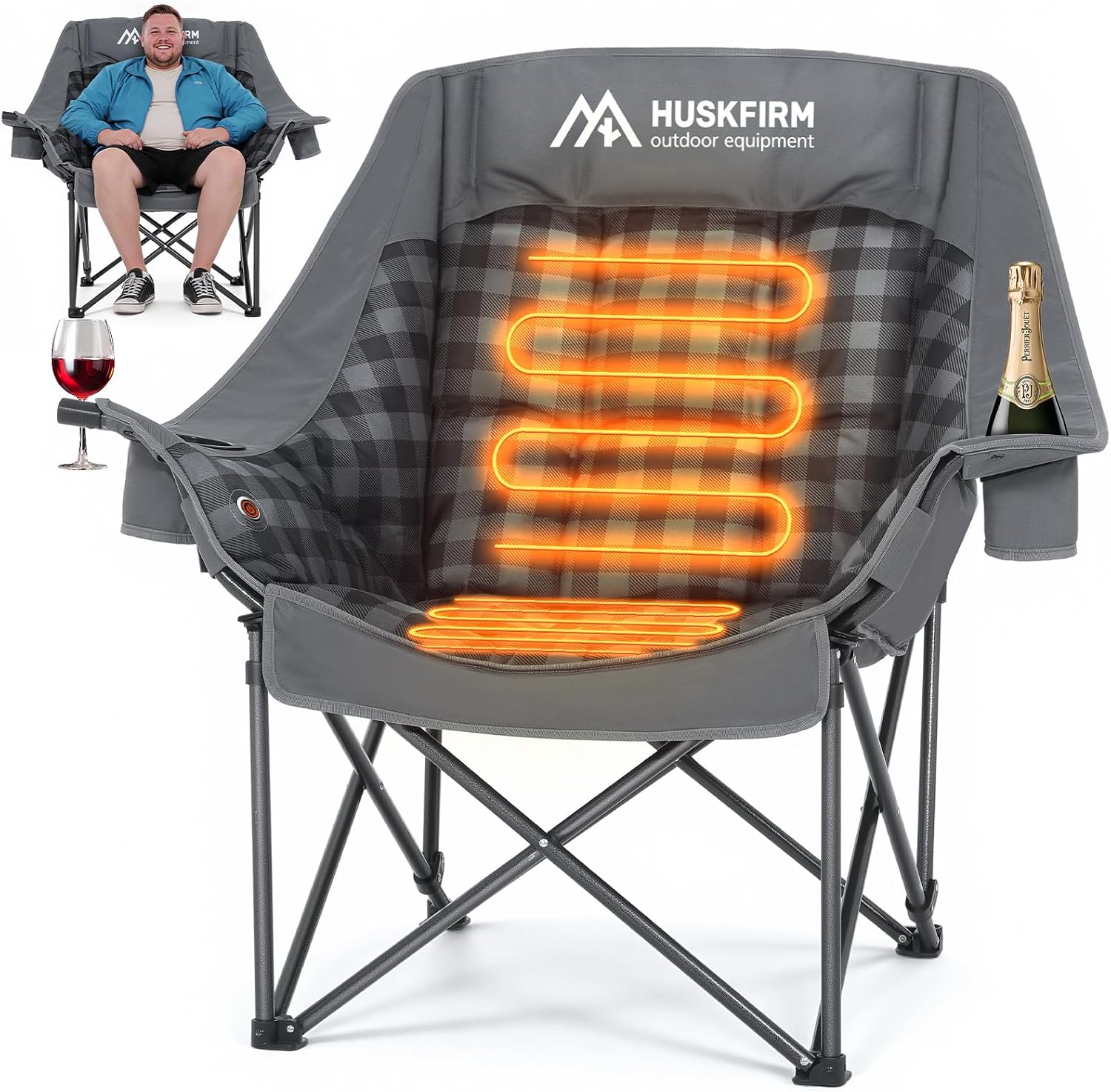Outdoor Oversized Camping Chair - Yetişkinler için Ekstra Büyük Isıtmalı Kamp