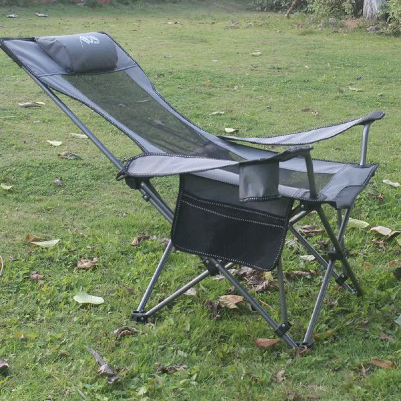 Outdoor Camping Lounge Chairs - Katlanır, Yatırılabilir Balıkçı Koltuğu, Sırt Dayanağı