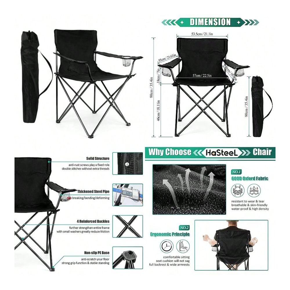 Outdoor Oversized Camping Chair - Sandalye, Yetişkinler İçin Büyük Boy Katlanır