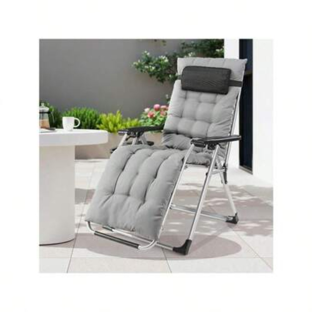 Outdoor Oversized Camping Chair - Katlanabilir Sıfır Yerçekimi Sandalyesi, Bardaklık Tepsisi