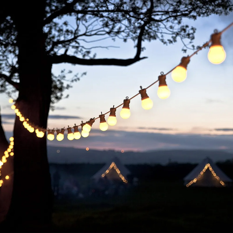 Outdoor Camping Lights String - 23M veranda dize ampuller G50 sütlü