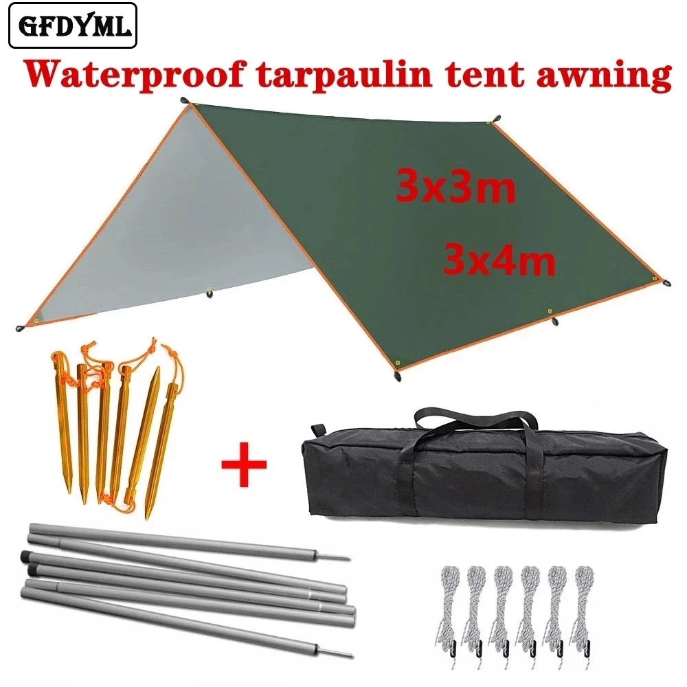 Waterproof Tarp Shelter - 4x3m 3x3m tente su geçirmez muşamba