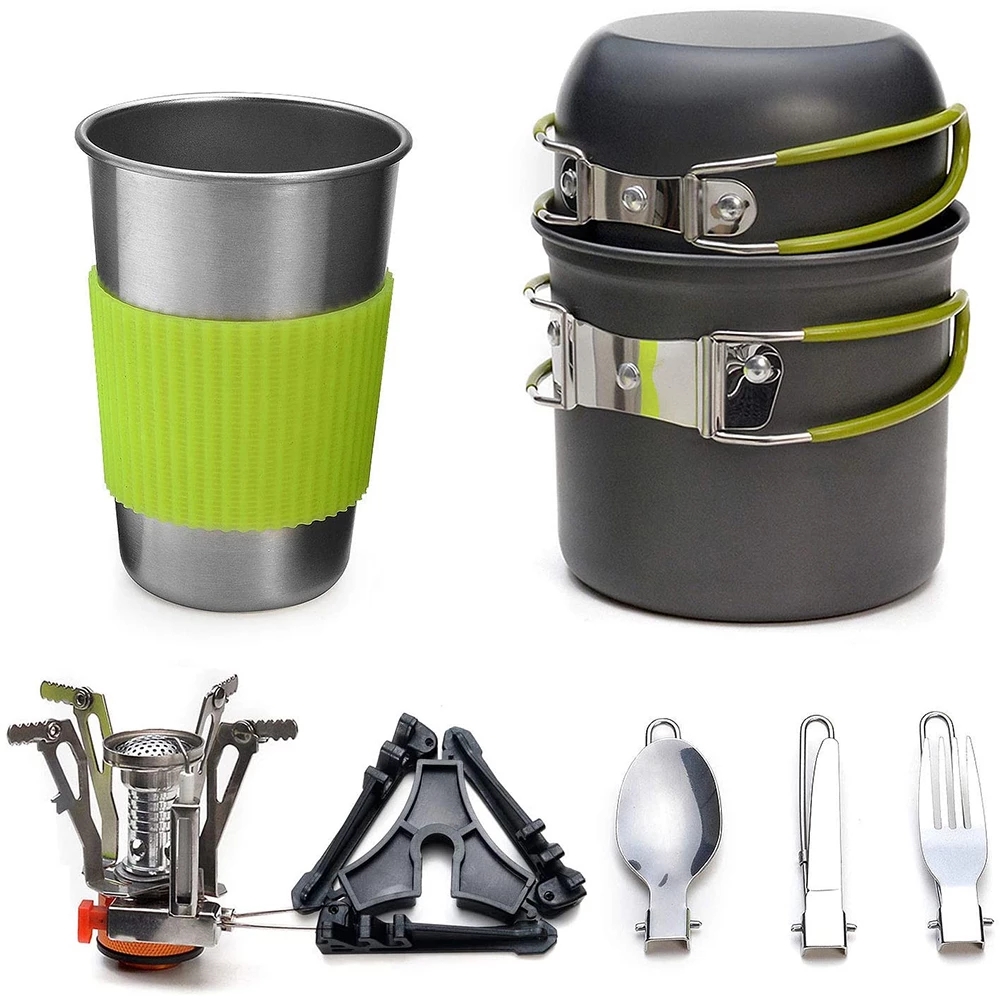 Outdoor Camping Dining Set - Kamp Tencere Seti Soba ile Açık