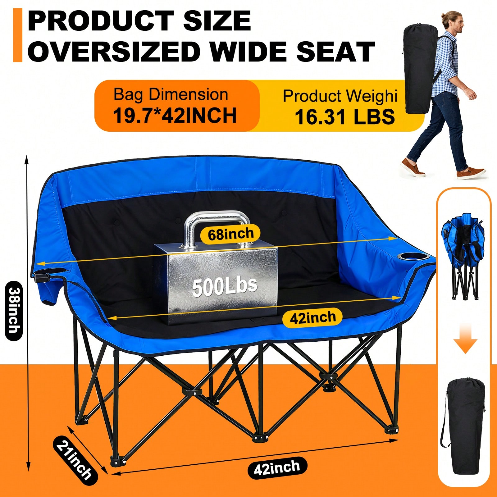 Isıtmalı Çift Kişilik Kamp San - Outdoor Oversized Camping Chair incelemesi ve fiyatı