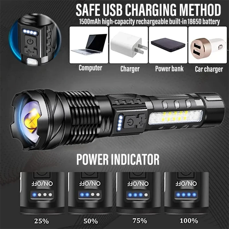Güçlü LED El Feneri Şarj Edile - Outdoor Camping Hiking incelemesi ve fiyatı