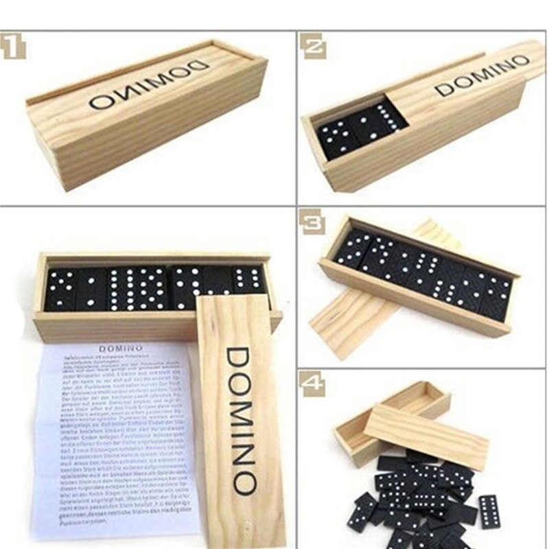 28 adet/takım ahşap Domino mas - Outdoor Camping For Kids incelemesi ve fiyatı