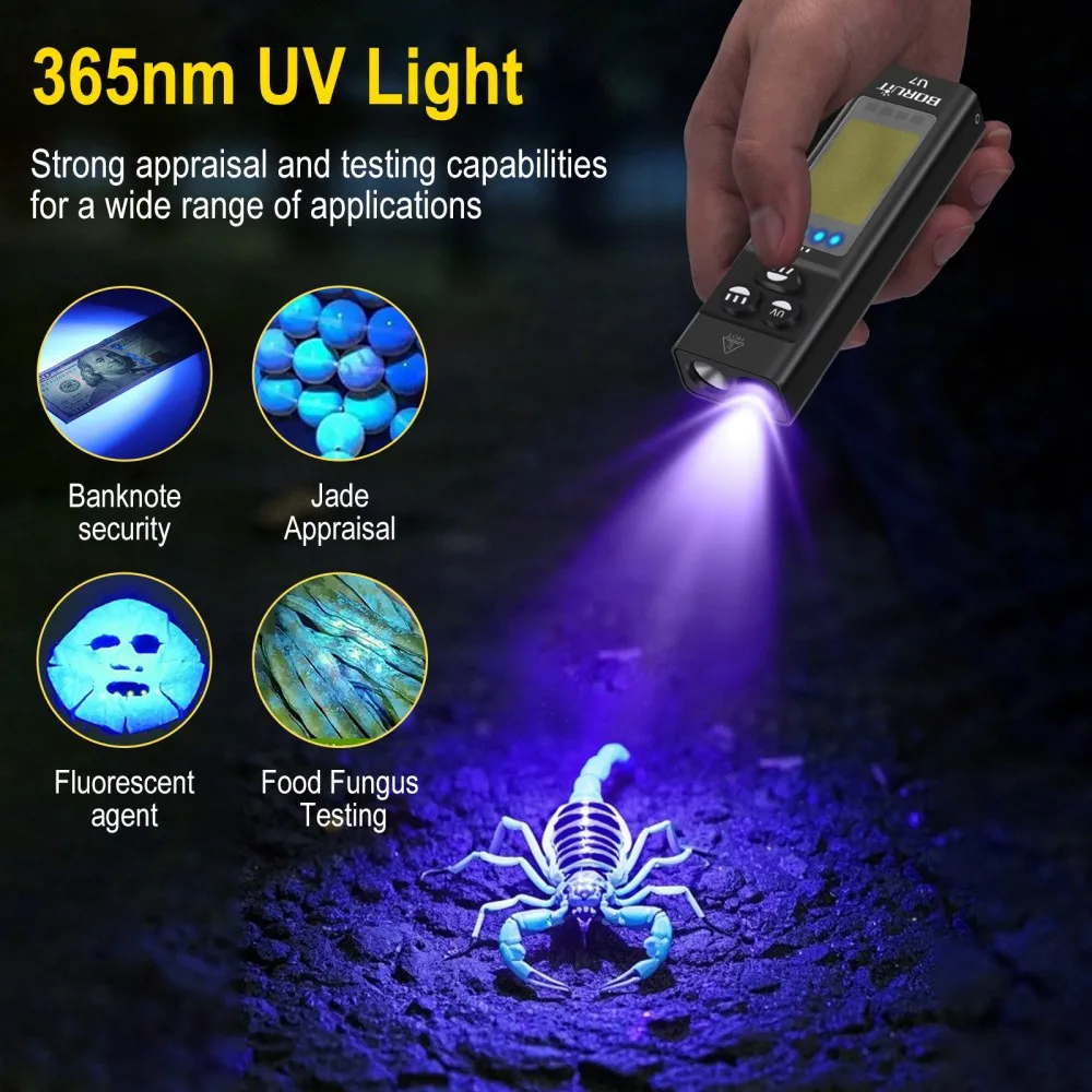 BORUiT U7 UV LED EDC El Feneri - Battery Outdoor Camping incelemesi ve fiyatı