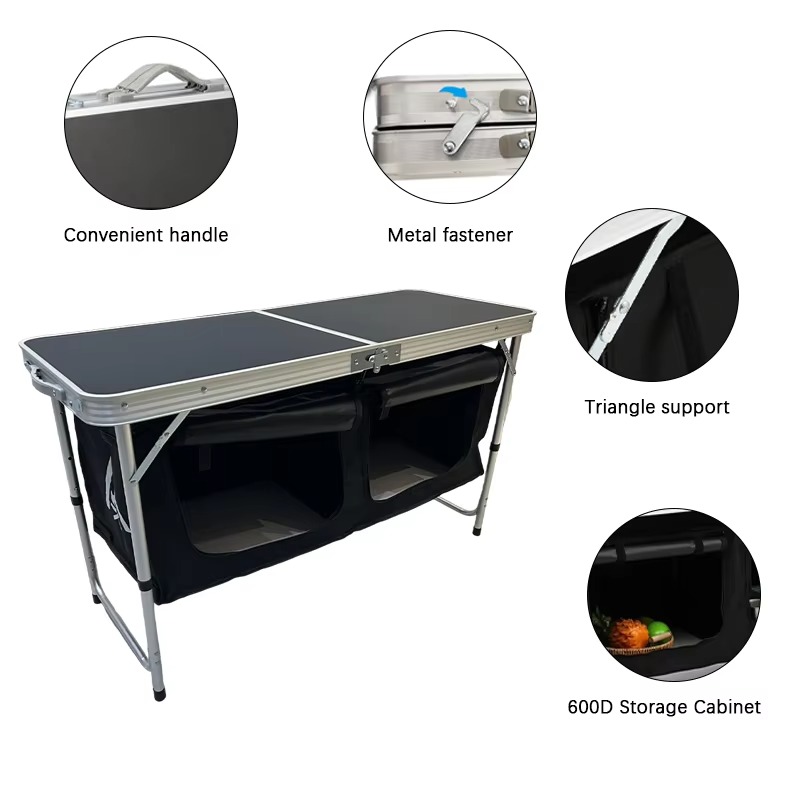 Taşınabilir alüminyum alaşımlı - Outdoor Camping Table With Storage incelemesi ve fiyatı