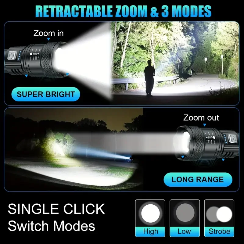 Taktik LED El Feneri 2000LM US - Battery Outdoor Camping incelemesi ve fiyatı