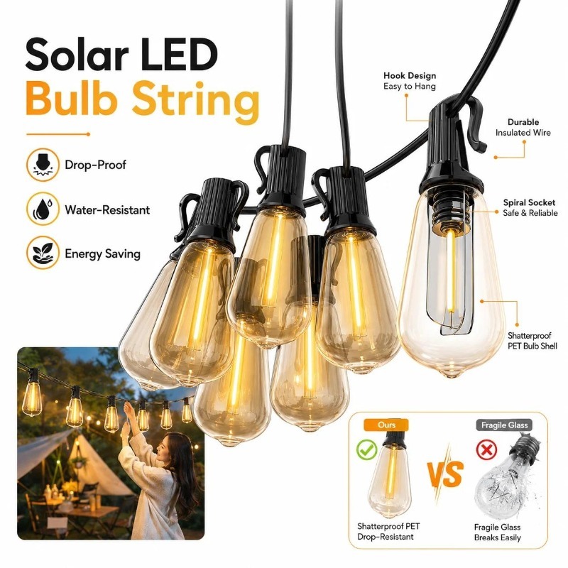 Dış Mekan Güneş Enerjili LED P - Outdoor Camping Lights String incelemesi ve fiyatı